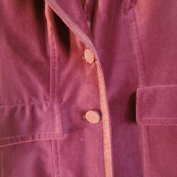 Coldwater Creek BURGUNDY / WINE Velvet Jacket Size 8 - Picture 8 of 13